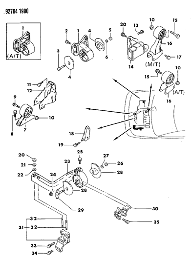 1992 Dodge Ram 50 Engine Mounting Diagram 2