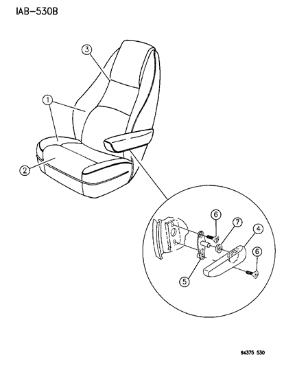 1996 Dodge Ram Wagon Front Seat Diagram 1