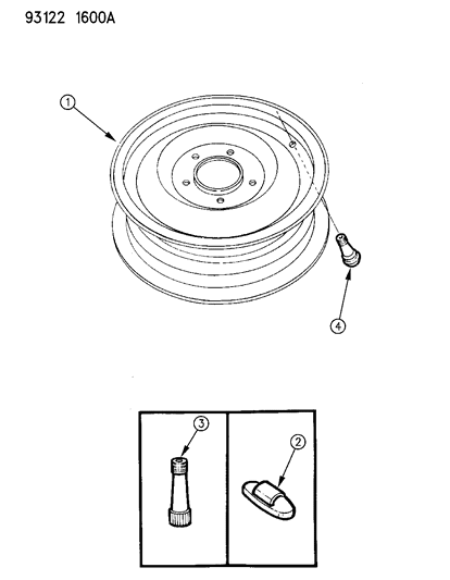 1993 Chrysler LeBaron GTC Wheel Miscellaneous Diagram