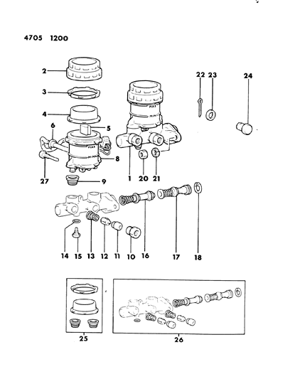 1984 Dodge Colt Brake Master Cylinder Diagram 2