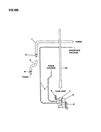 1989 Dodge Grand Caravan Vapor Canister Hose Harness Diagram