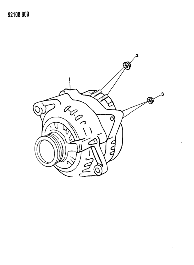 1992 Dodge Dynasty Alternator & Pulley Diagram