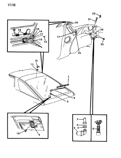 1985 Dodge Daytona Liftgate Wiper & Washer Diagram