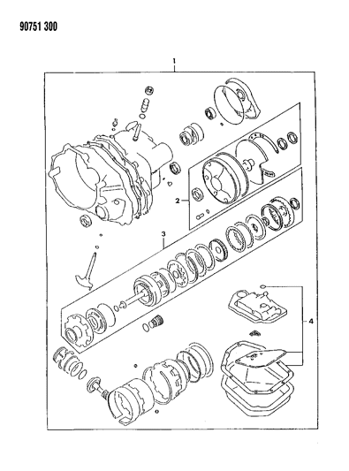 1990 Dodge Colt Seal & Gasket Package, Repair Automatic Transaxle Diagram 1