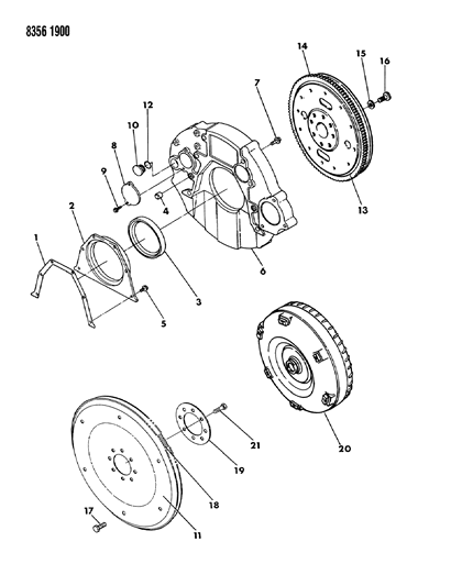 1989 Dodge W350 Crankshaft , Pistons And Torque Converter Diagram 3