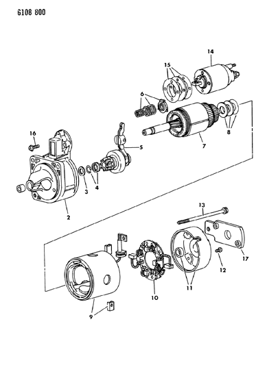 1986 Chrysler LeBaron Base Starter Diagram 1
