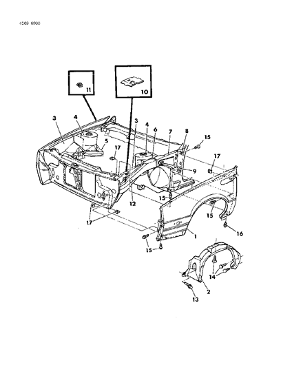 1984 Dodge Daytona Fender Diagram