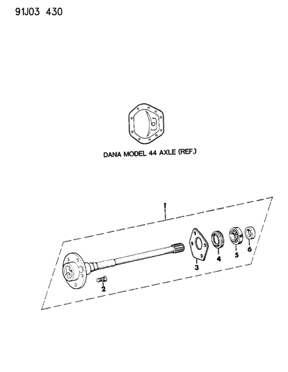 1991 Jeep Wrangler Shaft - Rear Axle Diagram 2