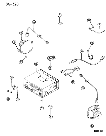 1996 Jeep Cherokee Radio & Speakers Diagram 2