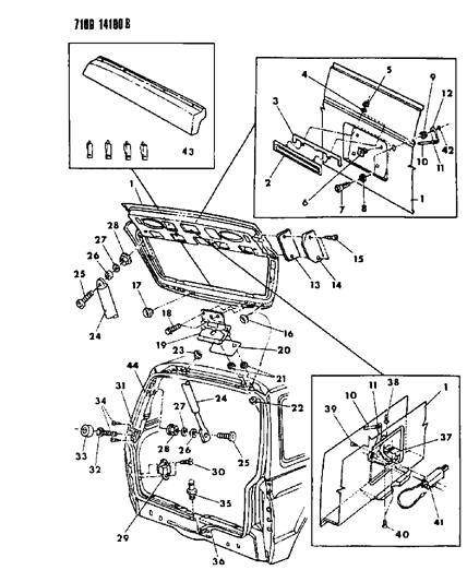 1987 Dodge Grand Caravan Liftgate Panel Diagram