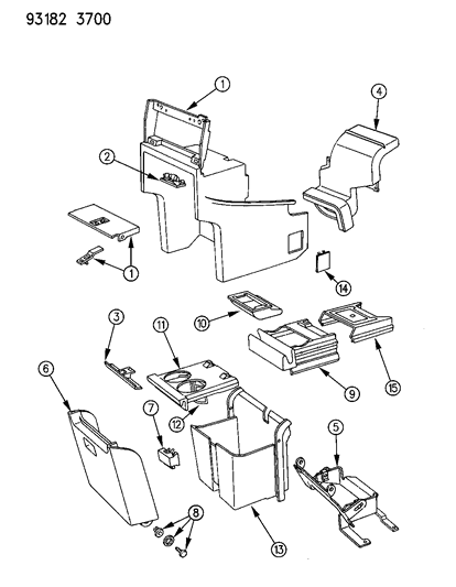 1993 Chrysler Town & Country Instrument Panel Console Diagram