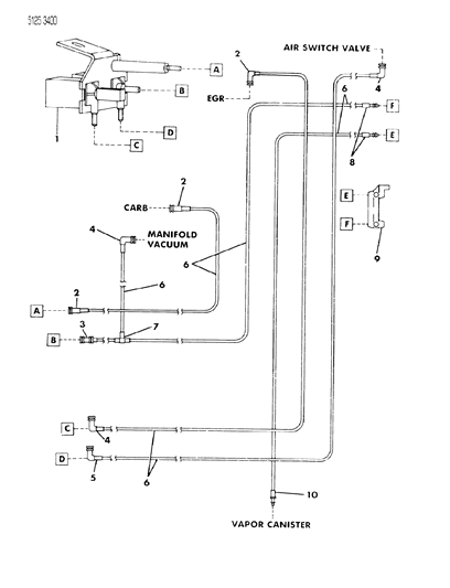 1985 Dodge Diplomat EGR Hose Harness Diagram 5