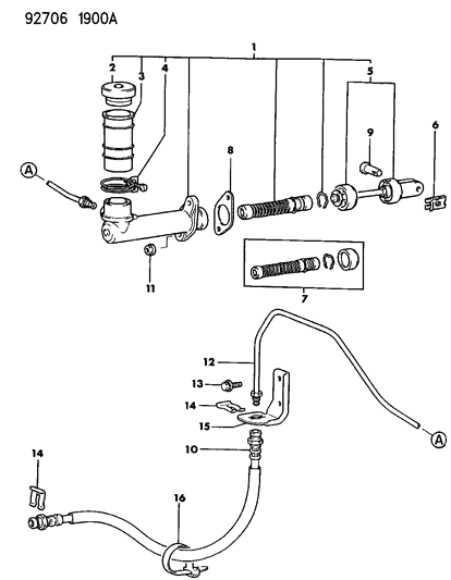 1993 Dodge Colt Clutch Master Cylinder Diagram 1
