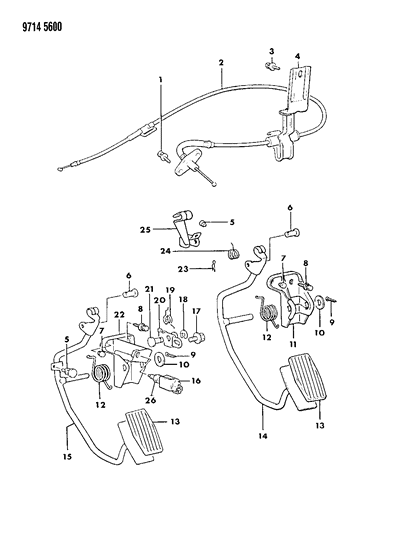 1989 Chrysler Conquest Bolt-ACCEL Control Equip Diagram for MS240022