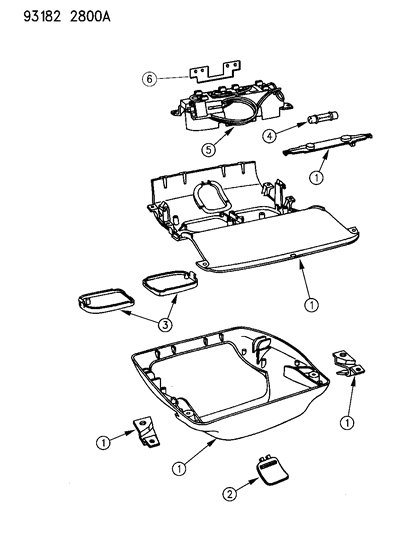 1993 Chrysler New Yorker Console, Overhead Diagram