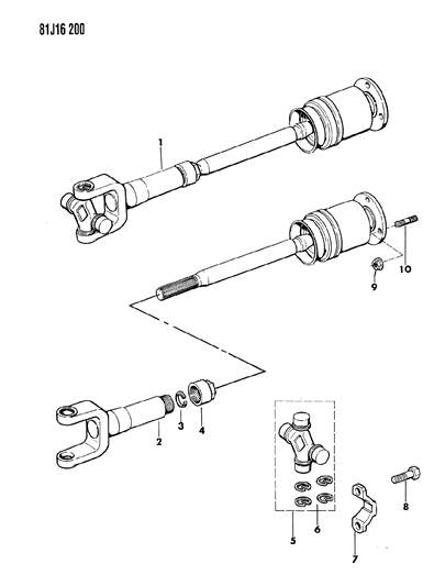 1986 Jeep Wagoneer Front Propeller Shaft Diagram 2