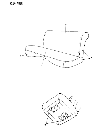 1987 Chrysler LeBaron Base Rear Seat Diagram 2