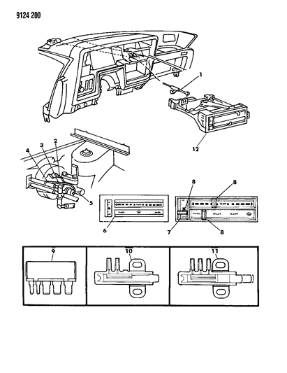1989 Dodge Shadow Housing Heater Control Diagram for 3849851