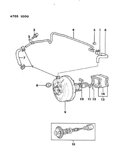 1984 Dodge Ram 50 Booster, Power Brake Diagram 1