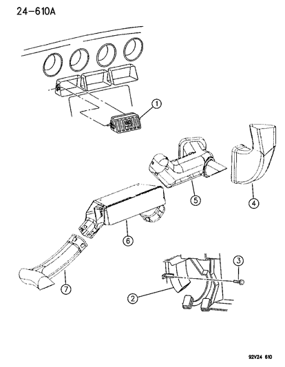 1996 Dodge Viper Vents & Outlets Diagram