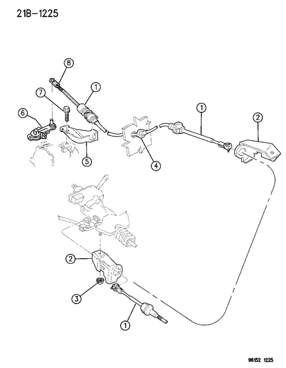 1996 Dodge Grand Caravan Controls , Gearshift , Column Shaft Diagram 2