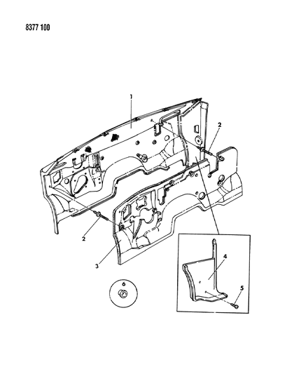 1988 Dodge Dakota Cowl Panel & Silencers Diagram