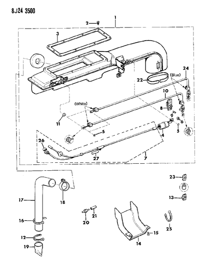 1990 Jeep Wrangler Air Distribution Ducts Diagram