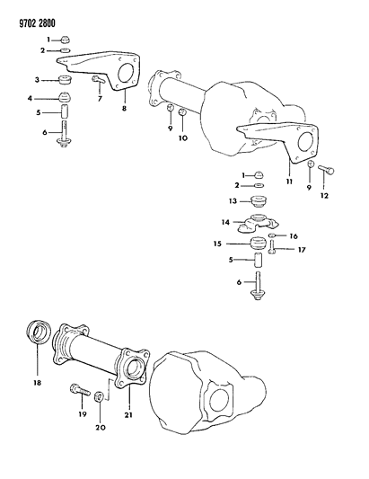 1989 Dodge Raider Washer-Rear Traction Hook Diagram for MB160708