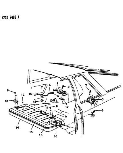 1987 Dodge Charger Rear Fold Down Seat Diagram 1