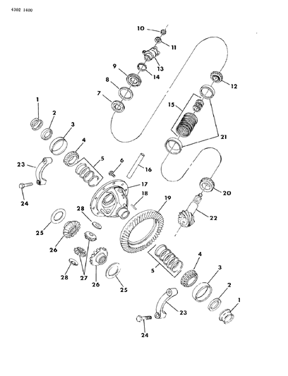 1985 Dodge D350 Differential - Front Axle Diagram 2