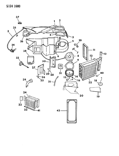 1985 Chrysler LeBaron Base Air Conditioner & Heater Unit Diagram