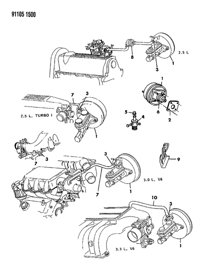 1991 Dodge Grand Caravan Booster, Power Brake Diagram