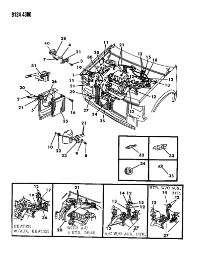 1989 Dodge Caravan Hose Heater To W/PUMP Diagram for 1595160