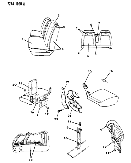 1987 Dodge Diplomat Front Seat Diagram 1