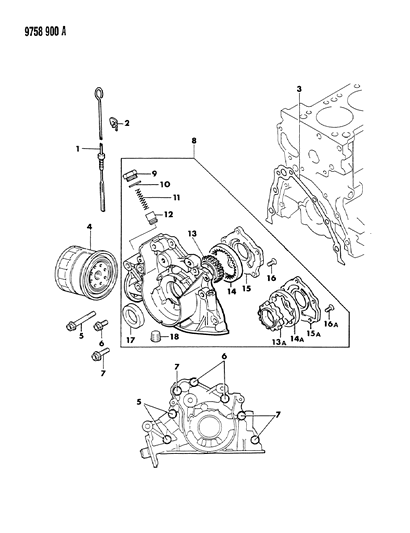 1989 Dodge Colt Plug-Oil Filter Inner Diagram for MS661122
