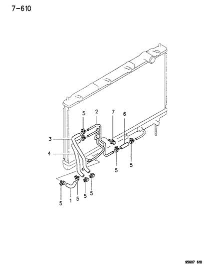 1995 Chrysler Sebring Hose Diagram for MB906443