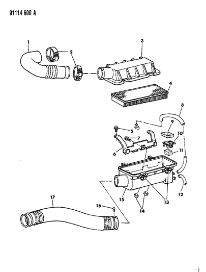 1991 Chrysler New Yorker Air Cleaner Diagram 1