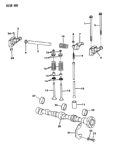 1986 Chrysler LeBaron Camshaft & Valves Diagram 1