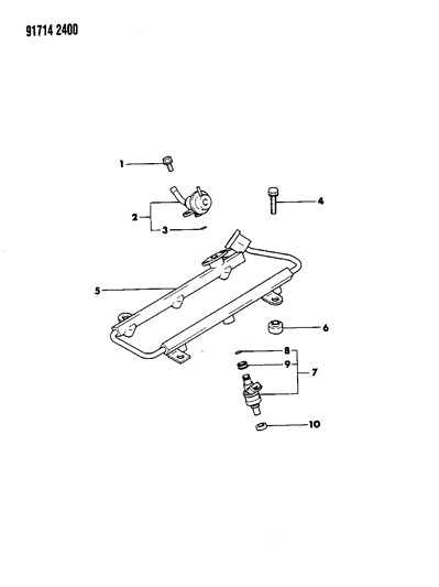 1991 Dodge Ram 50 Fuel Rail & Related Parts Diagram 2