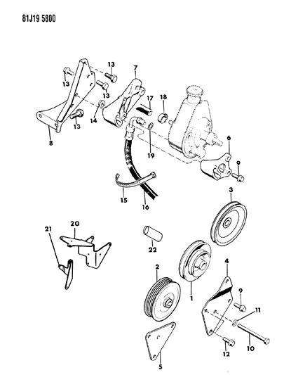 1984 Jeep Wrangler Pump Mounting - Power Steering Diagram 1