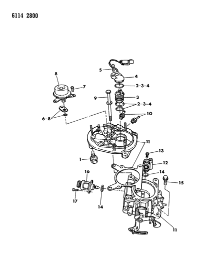 1986 Dodge Charger Throttle Body E.F.I. Diagram