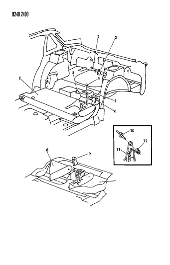 1988 Chrysler LeBaron GTS Rear Fold Down Seat Diagram