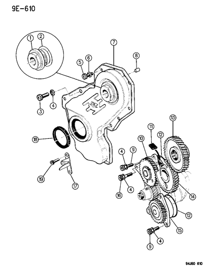 1996 Jeep Cherokee Timing Gears & Case Diagram