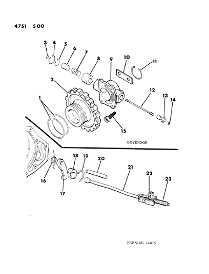 1984 Dodge Ram 50 Governor & Parking Sprag Diagram