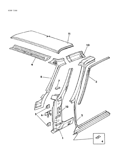 1984 Chrysler Laser Body Front Pillar Diagram