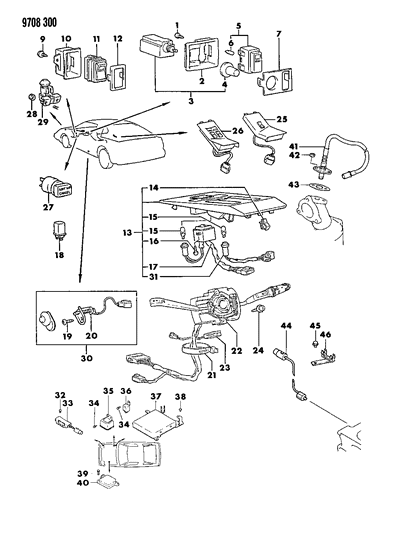 1989 Chrysler Conquest Switches & Electrical Controls Diagram