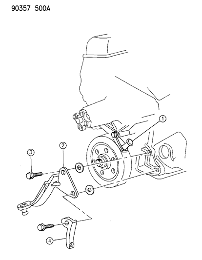 1990 Dodge D150 Timing Cover & Indicator Diagram 2