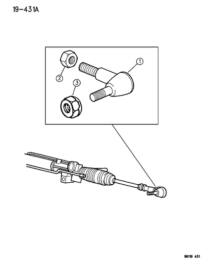 thumbnail image 2 of JPN Front Outer Tie Rod End For Dodge Caravan 2005-2007 - Direct Replacement SUT3614 2 of 6