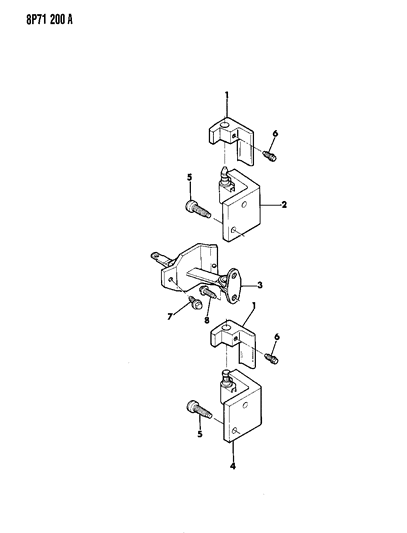 1990 Dodge Monaco Hinges - Door Front & Rear Diagram