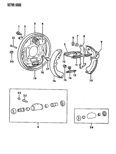 1992 Dodge Colt Brake, Rear Drum Diagram